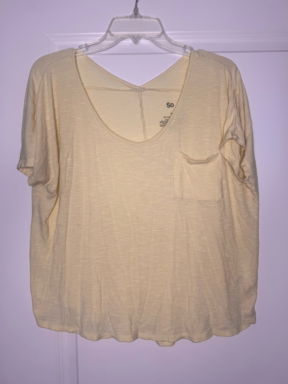 🍓6/$15🍓 Semi Sheer Butter Yellow Tshirt